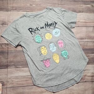 5/$15 Rick And Morty Faces Gray Graphic Shirt